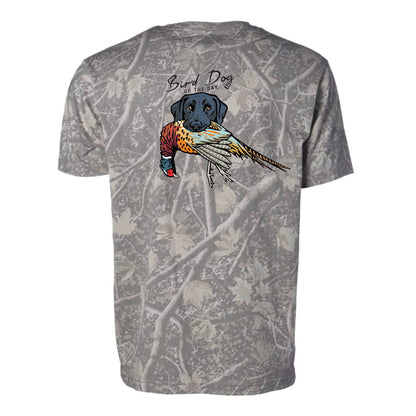 Black Lab with a Pheasant / Deadwood Camo / XS