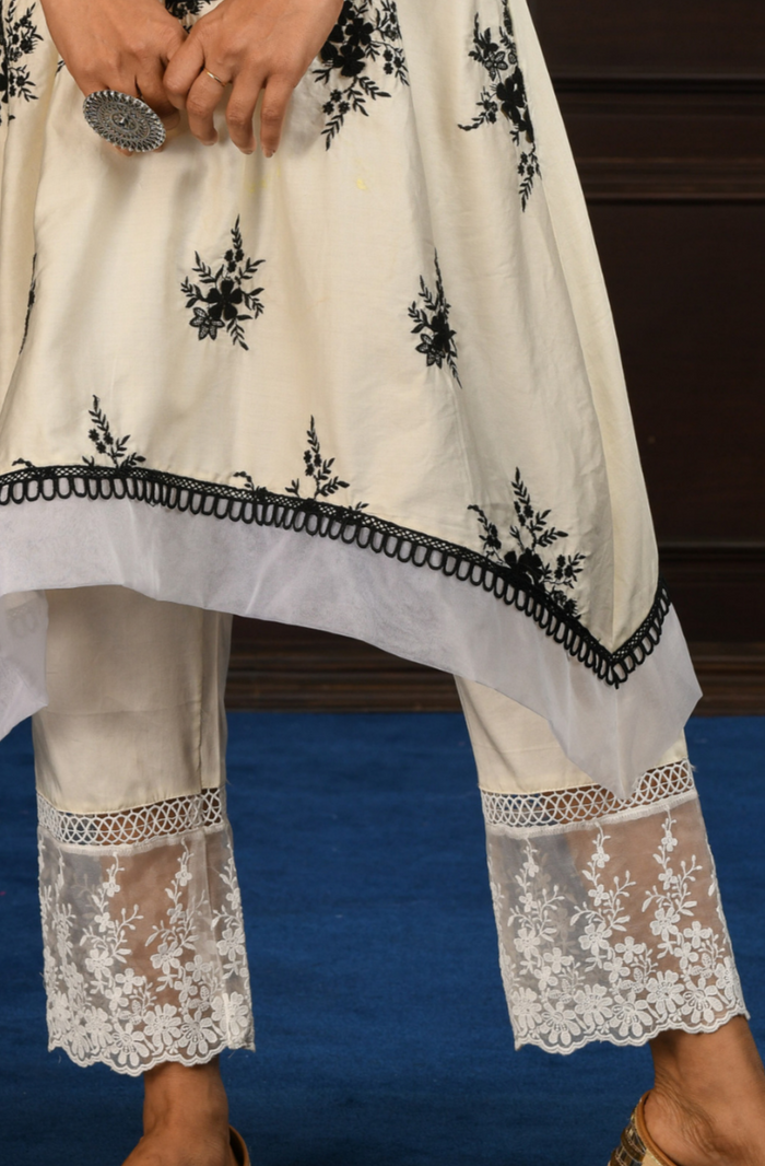 Pima Satin Gail pyajama Off White