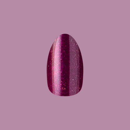 Plaza Shimmer - Press-On | Medium | Almond in deep mulberry purple with sparkle for a long-lasting mani by Olive and June