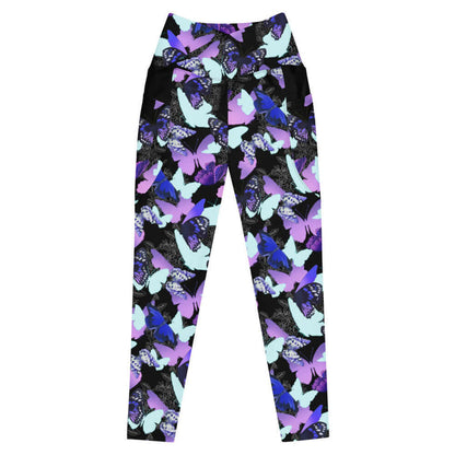 Butterfly kawaii premium leggings with scarlet butterflies and white-flecked wings