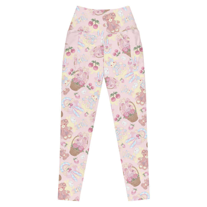 Sweet Teddy kawaii premium leggings in pastel with love letters and pastel hearts