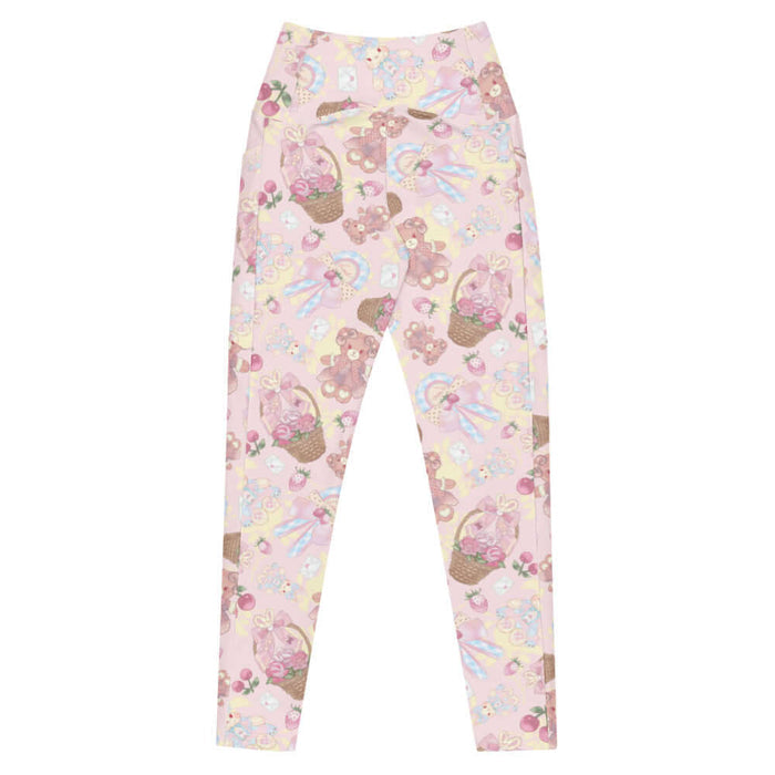 Sweet Teddy kawaii premium leggings in pastel with teddy bears and lace cameos