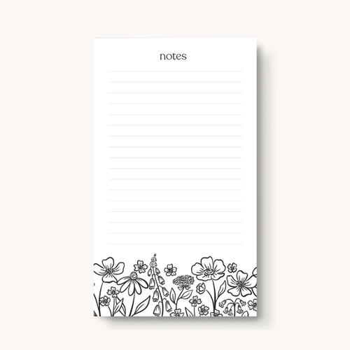 Pressed Floral Lined Notepad