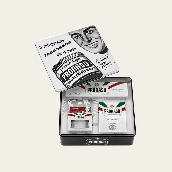Proraso Scheerset - Vintage Tin White Sensitive