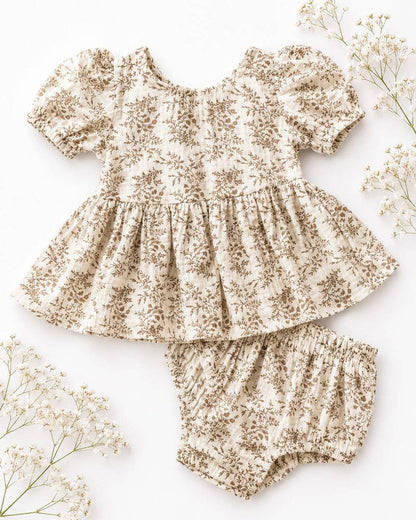 Quinn Bow-Back Top & Bloomer Set | Wisteria Smoke