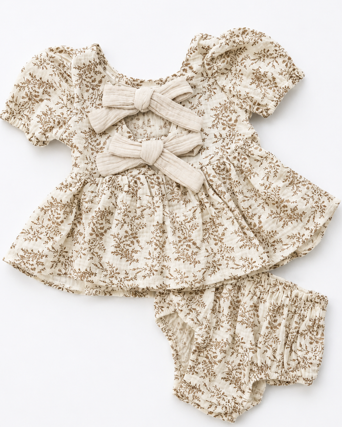 Quinn Bow-Back Top & Bloomer Set | Wisteria Smoke