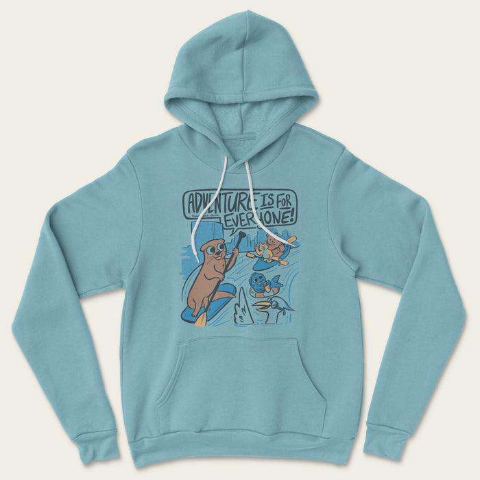 River Crew Hoodie - Heather Blue Lagoon