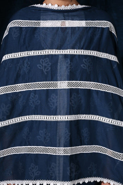 Rosedrop Navy Kurta