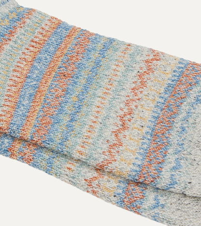 RoToTo Grey Wool Nordic Pattern Socks