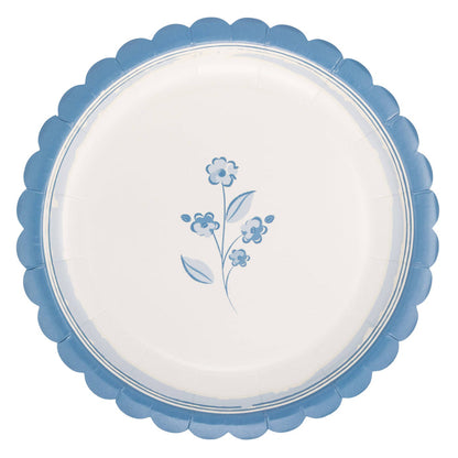 Round Blue Flower 8" Plate