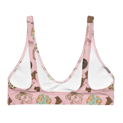 Royal Cookie kawaii padded bikini top in vanilla cream with chocolate-chip cookies and strawberry wafers