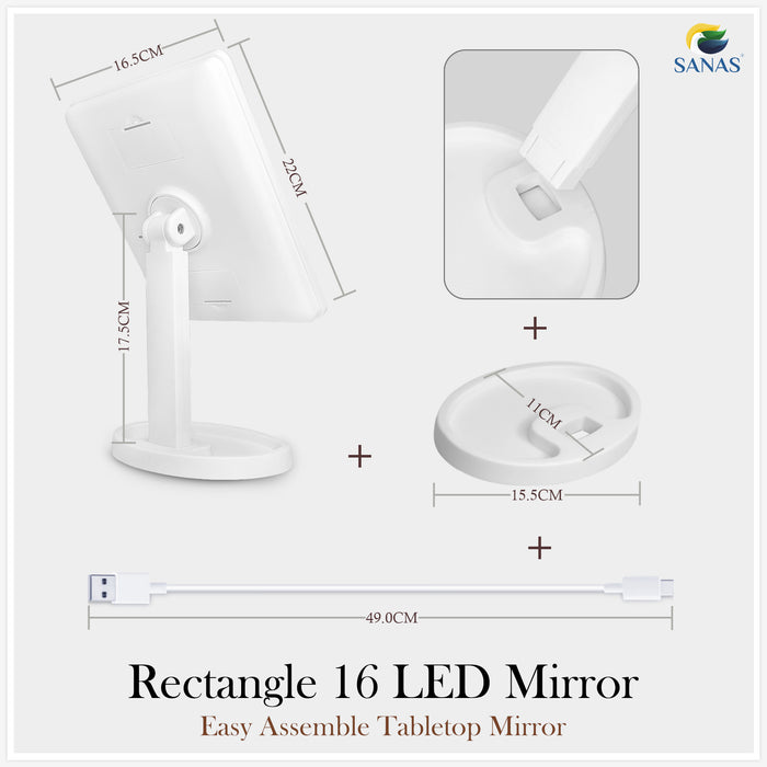 Touch sensor LED vanity mirror