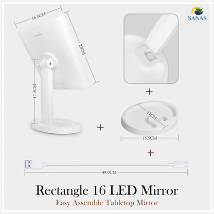 Touch sensor LED vanity mirror