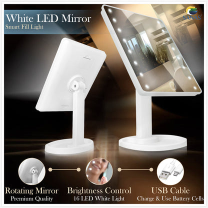 Adjustable brightness makeup mirror