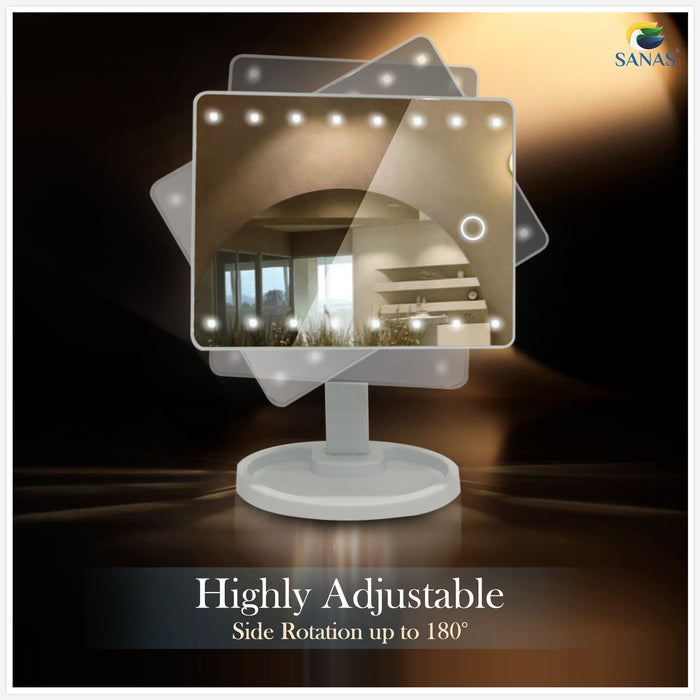 Portable LED makeup mirror with stand