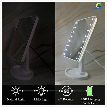 USB powered vanity mirror with lights