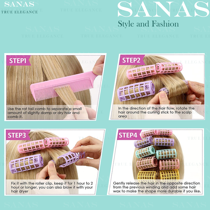 Hair rollers for natural curls without heat