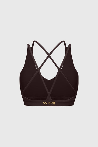 Scoop Neck Crossback Bra | Velevet Fig sports bra featuring a strappy criss-cross back and scoop neckline | WISKII Active