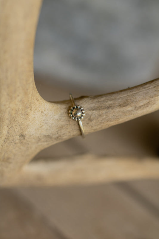 Silver Pearl Beaded Ring