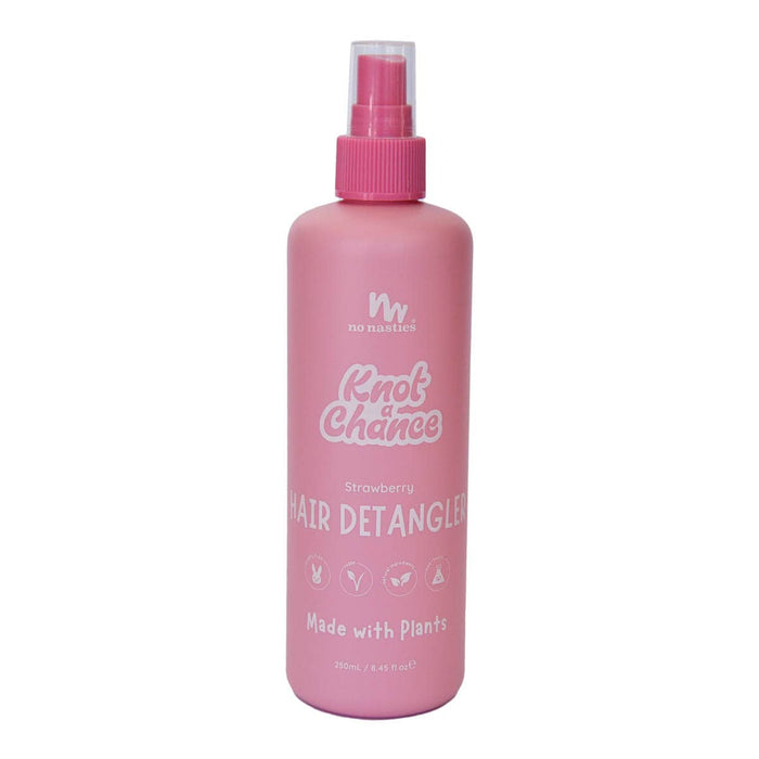 250ml spray bottle of No Nasties Slick Kids Hair Detangling Spray in Strawberry scent, non-toxic and made with natural ingredients for kids.