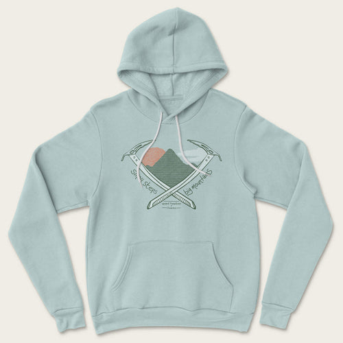 Small Steps Big Mountains Hoodie - Dusty Blue
