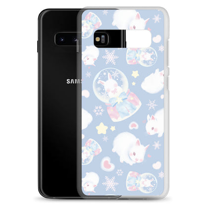 Protect your phone with the Snow Bunny Samsung® Clear Case, featuring cute bunnies and a pastel design.