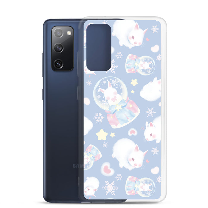 Sleek Snow Bunny Samsung® Clear Case with adorable bunnies, perfect for a feminine pastel style and phone protection.