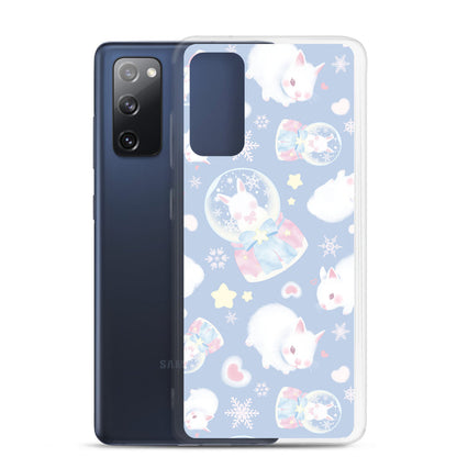 Sleek Snow Bunny Samsung® Clear Case with adorable bunnies, perfect for a feminine pastel style and phone protection.