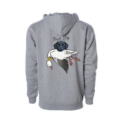 Black Lab with a Snow Goose / Heather Grey / XS