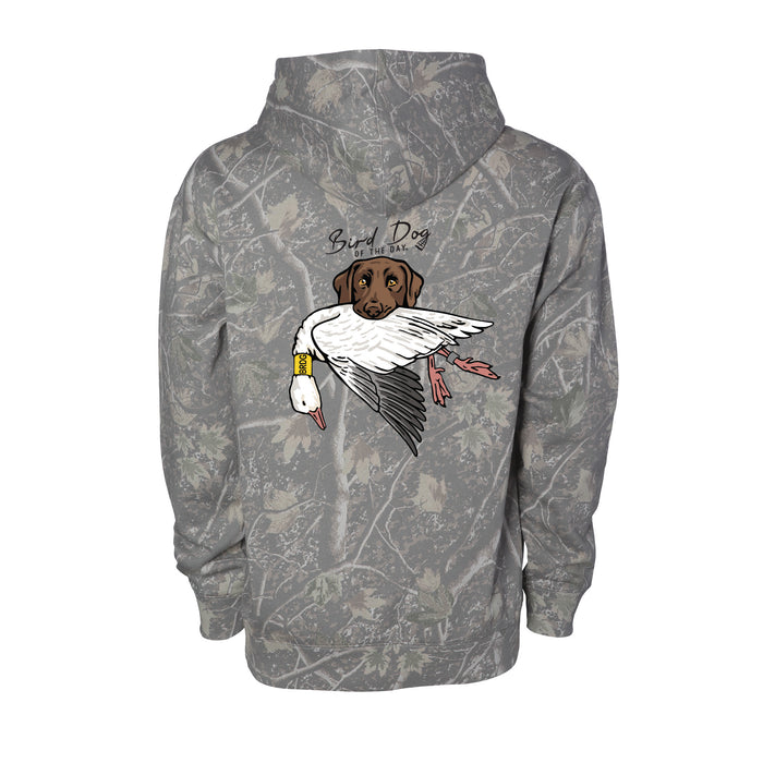 Chocolate Lab with a Snow Goose / Deadwood Camo / XS