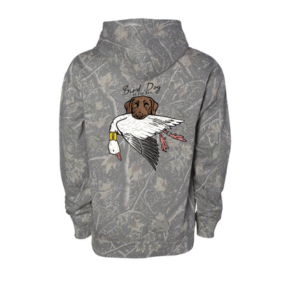 Chocolate Lab with a Snow Goose / Deadwood Camo / XS