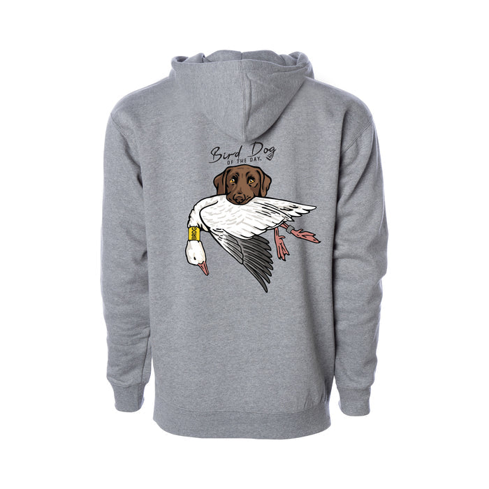 Chocolate Lab with a Snow Goose / Heather Grey / XS