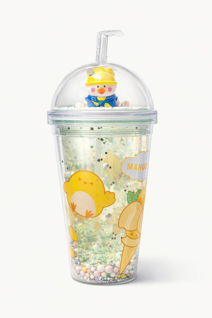 Snowman Glitter Tumbler Cup – Straw Lid & Shaker Effect