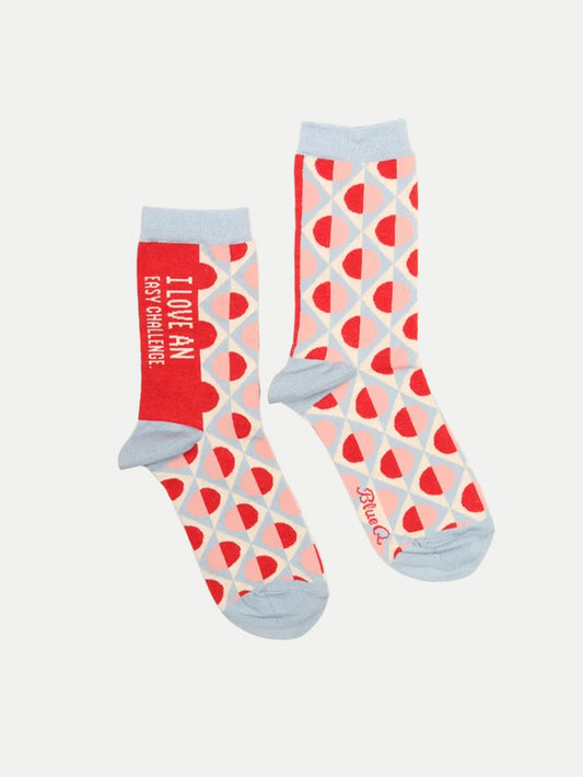 Socks- I Love An Easy Challenge | Blue-Image 1