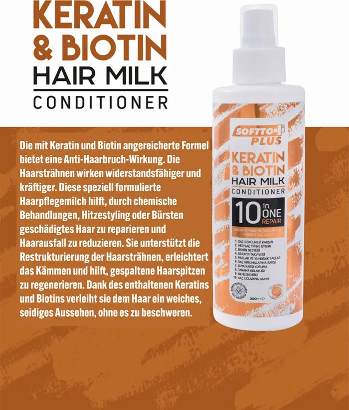 SOFTTO PLUS Keratin & Biotin Hair Care Milk 250 ml