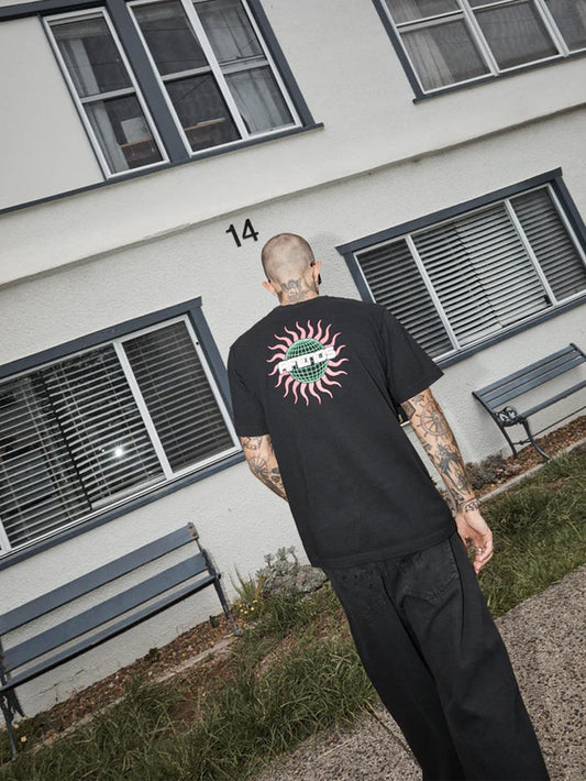 Solar Flare - Recycled Retro Fit Tee | Black-Image 1