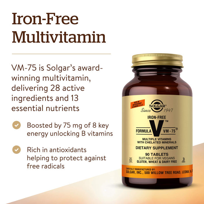 SOLGAR VM FORMULA 75 IRON FREE