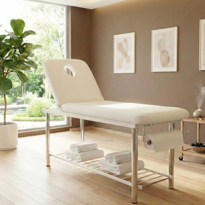 Solid Massage Table, Bed (Metal Frame With Towel Holder)