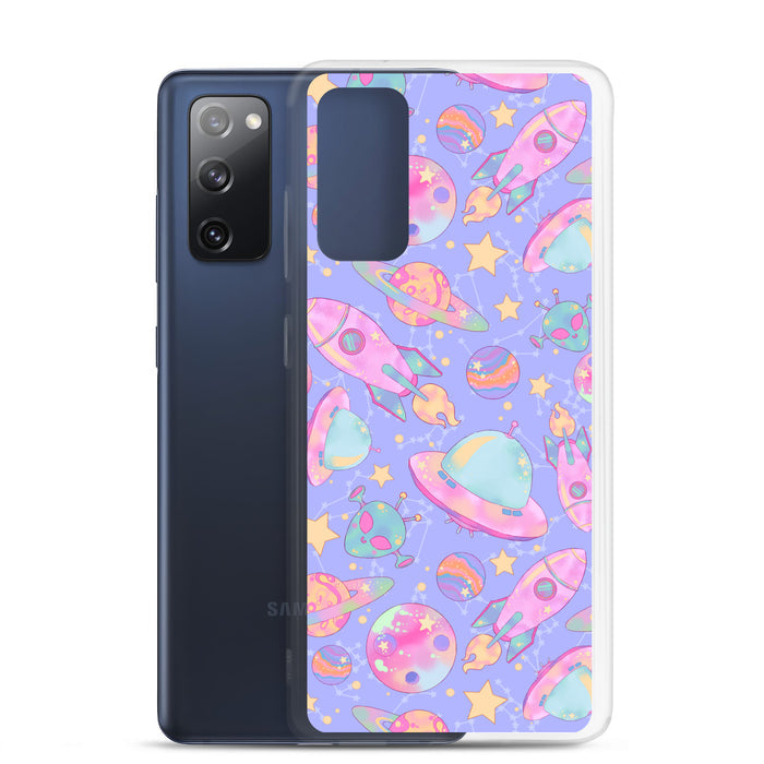 Protect your phone in style with the vibrant Space Samsung® Clear Case featuring a fun space print design.