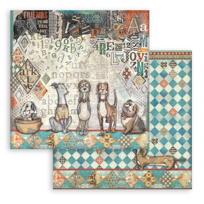 Stamperia - 8X8 Paper Pad - Furry Friends. 10 sheets. Available at Embellish Away located in Bowmanville Ontario Canada.