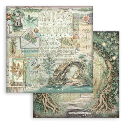 Stamperia - 8X8 Paper Pad - Herbarium Silvae. 10 sheets. Available at Embellish Away located in Bowmanville Ontario Canada.