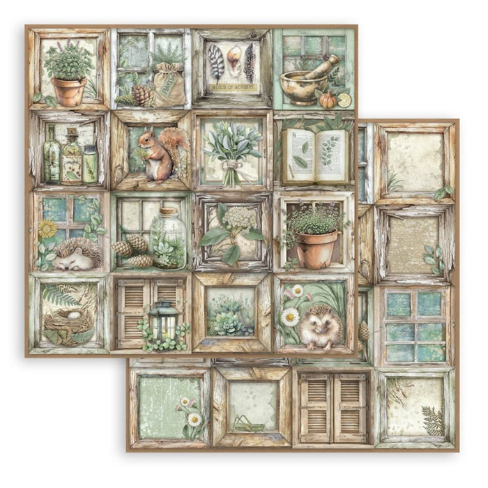 Stamperia - 8X8 Paper Pad - Herbarium Silvae. 10 sheets. Available at Embellish Away located in Bowmanville Ontario Canada.