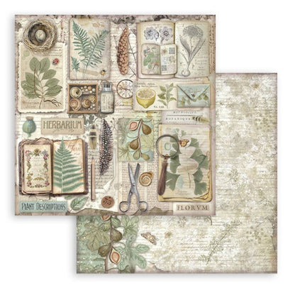 Stamperia - 8X8 Paper Pad - Herbarium Silvae. 10 sheets. Available at Embellish Away located in Bowmanville Ontario Canada.