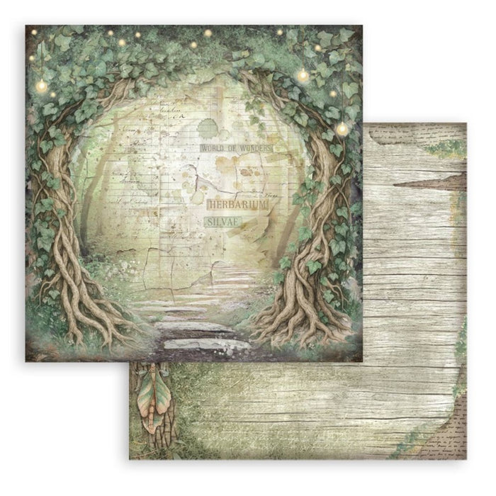 Stamperia - Backgrounds Double-Sided Paper Pad 12"X12" - 10/Pkg - Herbarium Silvae. Available at embellish Away located in Bowmanville Ontario Canada.