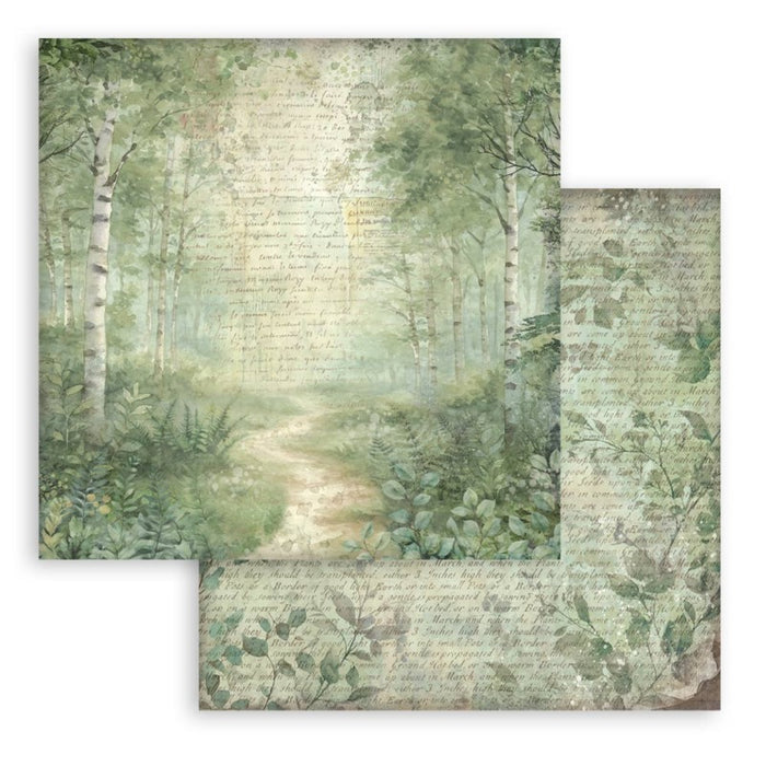 Stamperia - Backgrounds Double-Sided Paper Pad 12"X12" - 10/Pkg - Herbarium Silvae. Available at embellish Away located in Bowmanville Ontario Canada.