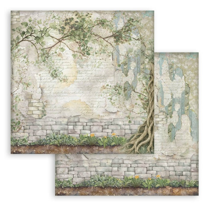 Stamperia - Backgrounds Double-Sided Paper Pad 12"X12" - 10/Pkg - Herbarium Silvae. Available at embellish Away located in Bowmanville Ontario Canada.