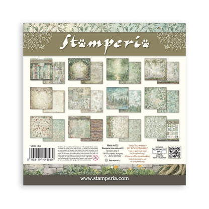 Stamperia - Backgrounds Double-Sided Paper Pad 12"X12" - 10/Pkg - Herbarium Silvae. Available at embellish Away located in Bowmanville Ontario Canada.
