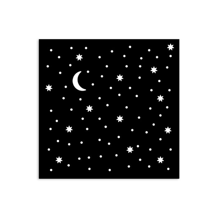 Stamperia - Thick Stencil - Alice in Christmas - Stars And Moon. Size: 12 cm x 12 cm. Available at Embellish Away located in Bowmanville Ontario Canada.