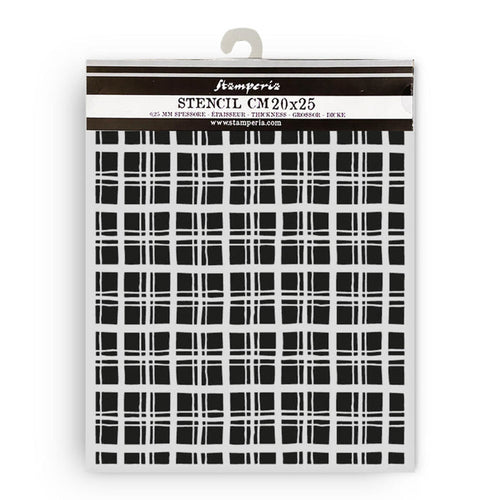 Stamperia - Thick Stencil - Whispering Woods - Tartan Pattern. Available at Embellish Away located in Bowmanville Ontario Canada.