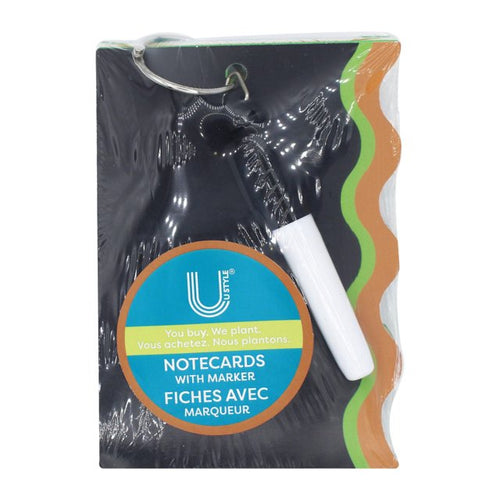 Study Essentials Notecard Set with Marker – Black (3.5” x 5”) 📚✨
